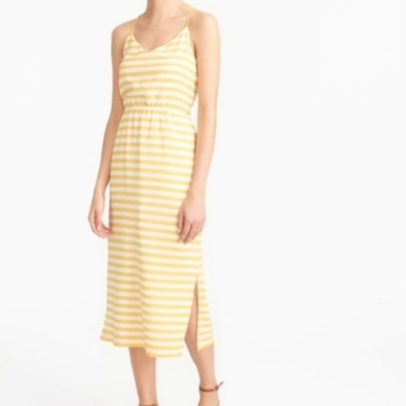 J Crew "Carrie" Striped Silk Midi Dress